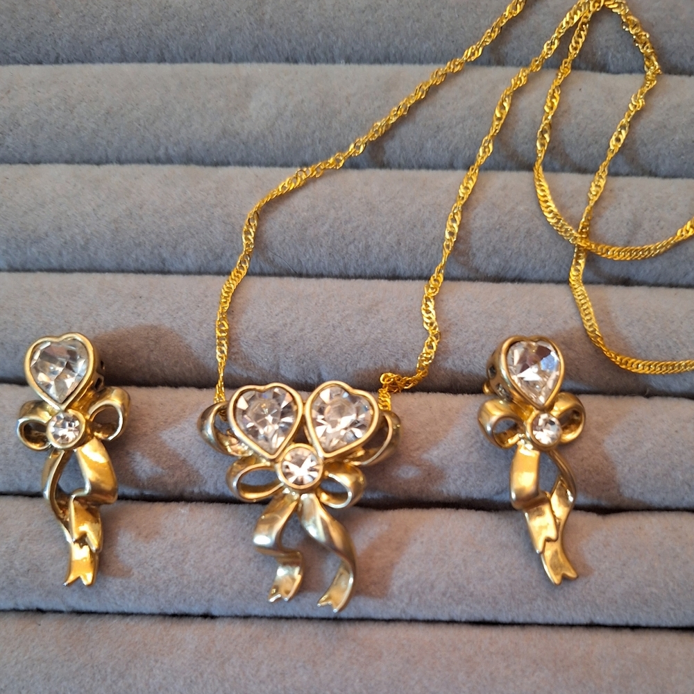 Ventage Lenox 925 sterling silver earrings with necklace pendent